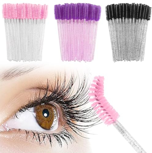 BAHME 150 Pcs cepillo cejas, Cepillo de Pestañas Desechables, Cepillos de Cejas Mujeres y Hombres, Brocha para Extensiones de Pestañas y Cejas, Aplicadores de Máscara para Maquillaje