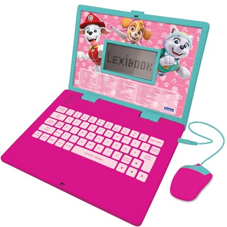 Lexibook, Paw Patrol, zweisprachiger Lerncomputer, Französisch/Niederländisch, Spielzeug für Kinder mit 124 Aktivitäten zum Lernen, Spaß haben und Klavier Spielen, Rosa, JC598PAGi10LXB