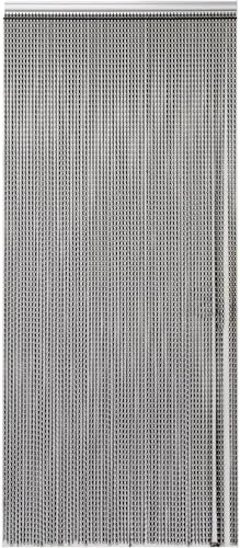 Aluminium Chain Link Fly Screen Curtain, Metal Strip Blinds for Doorways, Insect Screen Door Curtain Keeps Out Flies, Pests, Insects & Bees (Black)