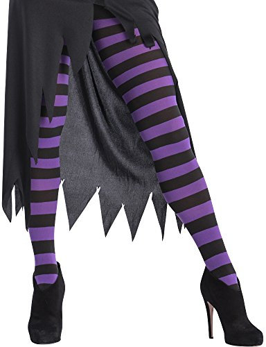 Carnival Toys 3824 Collant a Righe, Viola/Nero, Taglia Unica