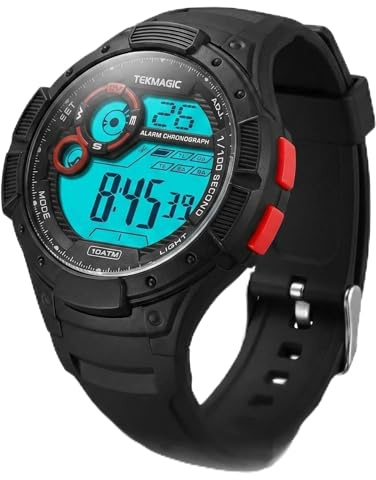 BANGLIN Orologio Resistente all'acqua 10 ATM 100m Uomo Orologio Immersione Subacquee con Sveglia, Cronografo, Doppio Fuso Orario Funzioni, Formato 12/24 Ore Selezionabile