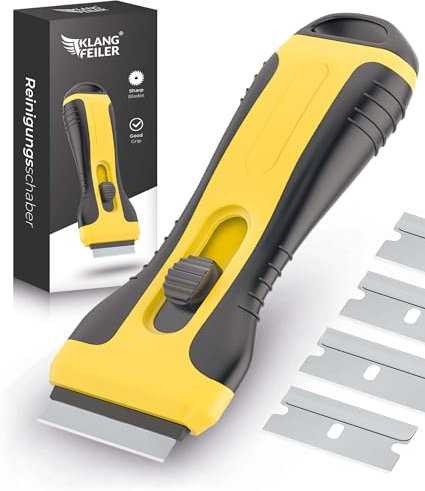 Klangfeiler® Raschietto vetro - 5 lame - Raschietti per vetroceramica - Raschietti für Herd, Fenster e.t.c. - für verschiedene Verwendungszwecke