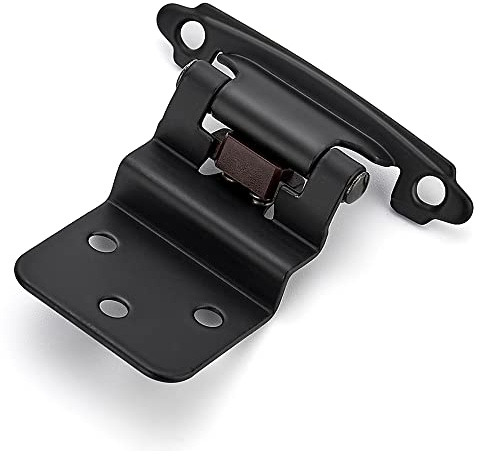 Ravinte 60 Packs (30 Pairs) 3/8 Inset Matte Black Cabinet Hinge, Self Closing Hinges for Kitchen/Bathroom/Furniture Cabinets & Doors. Decorative Hardware with Door Bumper.
