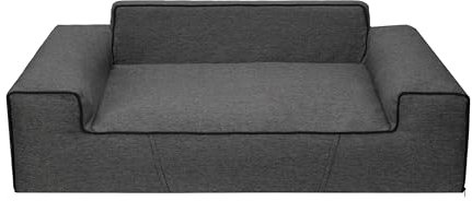 Bjird Hundebett - Hundekorb für kleine mittelgroße & große Hunde - Hundekissen - Hundesofa - Bezug abnehmbar und waschbar - Glamour New - Größe: M: 78 x 53 cm - Schwarz Inari