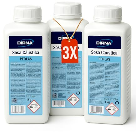 Sosa Cáustica Perlas Potente Desatascador Tuberías Cocina Baño Fórmula Fuerte Elimina Grasa Pelo Residuos Uso Doméstico Limpieza Profesional 3kg Alta Pureza Efectividad Rápida Pack Ahorro