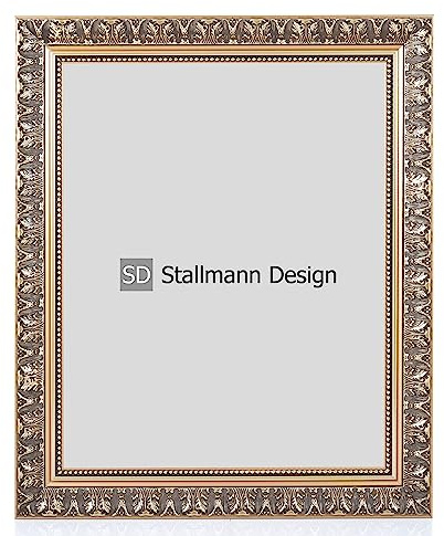 Stallmann Design Bilderrahmen Barockrahmen SWAN | 60x80 cm | Gold | Echtholz-Bilderrahmen antik | 80 andere Größen verfügbar | Fotorahmen aus Holz im Vintagestyle