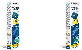 Arkopharma Magnesio + Vitamina B6-21 Comprimidos Efervescentes, Mantenimiento De Los Huesos, Buen Funcionamiento De Los Músculos, Vitaminas para el Cansancio, De Mayor Absorción (Paquete de 2)