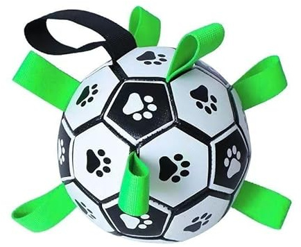 Soccer Ball and Tug Toy Set - Interactive Water and World Cup Balls for Small & Medium Dogs, Birthday Gift Puppy Training
