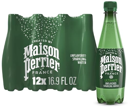 Maison Perrier Ultimate Sparkling Water, 16.9 Fl Oz Plastic Water Bottles, 12 Count