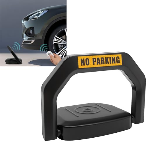 1 barrière de parking télécommandée pliable à 180° avec 2 clés - Serrure de parking universelle de la télécommande - 29 m - Avec télécommande - Pour garage, allée - Noir