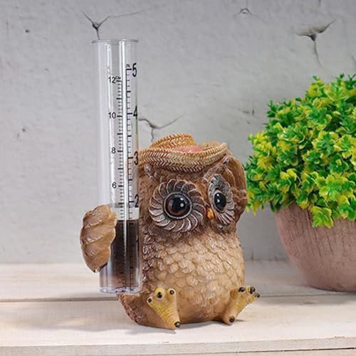 Rain Gauges, Garden Resin Owl Rain Gauge Anti-deformation Stable Owl Rain Catcher Decoration