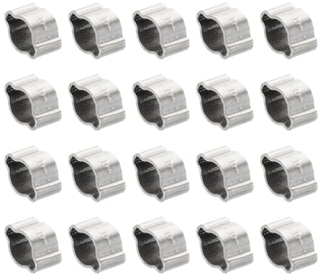 PATIKIL 30 Pack 5-7mm Double Ear Hose Clamp, 304 Stainless Steel O Clip Crimp Rings for Fuel Petrol Pipe Tube Fitting Connections, Silver Tone