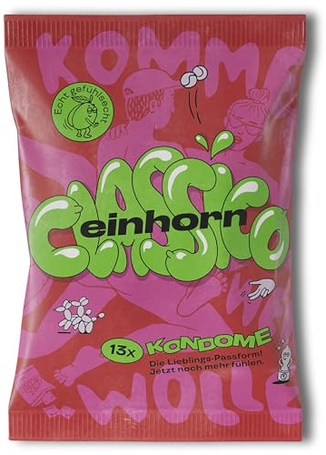 einhorn Kondome I 13er Classico I 13 Stück I Standardgröße 54 mm I vegane, hormonfreie Verhütung ohne Chemie - natürlicher Gleitfilm - nachhaltig und sicher
