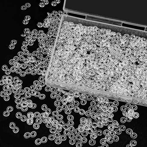 Dolaso Loom Bands S Clips, 500Pcs Clear Rubber Band Connectors, Refill Kit for DIY Bracelet and Necklace Making, Craft Jewelry Accessories for Crafters