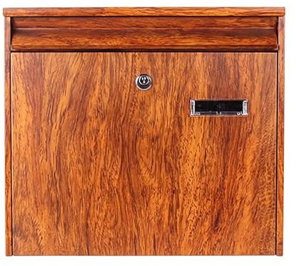zxhrybh Postkasten mit Schlüsselschloss, Moderner Briefkasten, Wandbriefkasten, Briefkästen mit Großem Fassungsvermögen aus Verzinktem Metall, für den Außenbereich von Häusern(Natural)