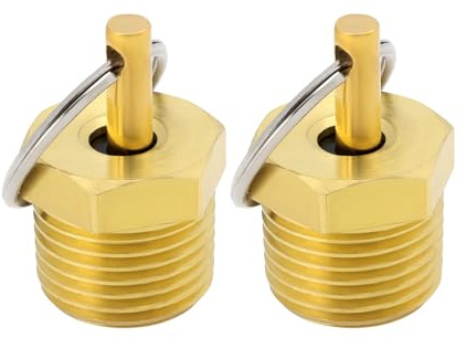 SG Store 2 válvulas de drenaje de latón NPT de 1/2 pulgada, rosca externa, válvula de seguridad de 21 mm de diámetro hexagonal para camiones, calderas, compresores de aire, fabricación química con