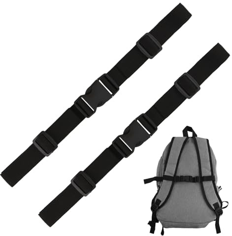 2pcs Verstellbarer Brustgurt Rucksack 2.5cm,Brustgurt Rucksack Kinder,Strapazierfähige Schwarz Gurtband Mit Schnellverschluss,Ideal Für Wandern,Camping, Reisen Und Schulranzen,Universell Kompatibel