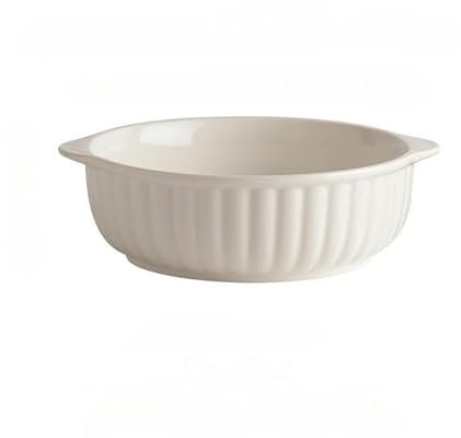 Kbotiques - Fuente para horno de cerámica resistente a los arañazos en color blanco para la freidora de aire caliente, para la preparación de lasaña, sopa, tiramisú y más accesorios para freidora (7,5