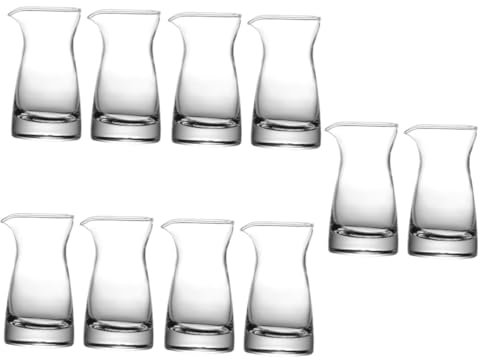 BUGUUYO 5sets Mini Glass Milk Jugs Milk Pitcher 80ml Semi-skimmed Jug for 2pcs*5