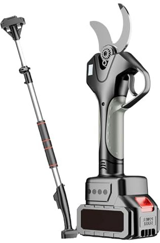 VNATWGOO SéCateur éLectrique, DiamèTre De Coupe De 78 Mm, SéCateur éLectrique sans Fil Professionnel, avec Perche D'Extension RéTractable De 210 Cm