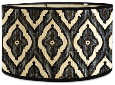 BOUFEIDA Retro-Kronleuchter, E27 Großer Lampenschirm, Bambus-Lampenschirmmuster, Großer Lampenschirm für Tischleuchte, Für Tischlampe, Deckenleuchte, Wohnzimmer, Dekoration, A