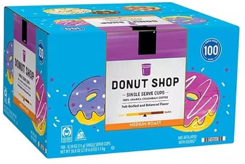 Member Mark Medium Roast Coffee Donut Shop Pods, 100% Arabica Colombian Coffee, 100 Single Serve Cups
