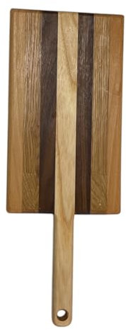 Planche à découper en bois fabriquée à la main - Durable et résistante à l'usure - En noyer espagnol, frêne, chêne et bois clair - Idéal pour les aliments et les repas (option 6)