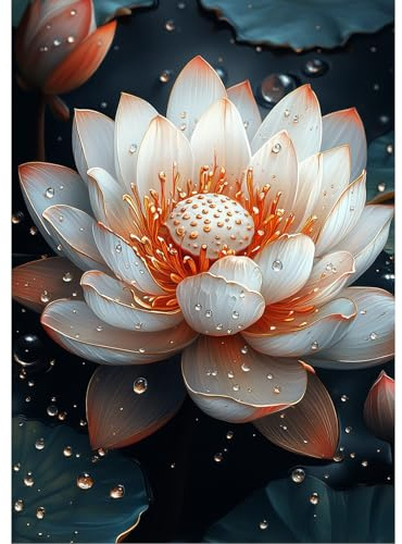 MXJSUA 5D Buda Flor Diamond Painting, Diamond Painting Kit Completo, Manualidades Adultos DIY Cristal Pintura De Diamante Para, Painting Para Decoración De Pared Del Hogar 30x40cm