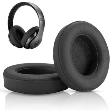 Padperfection made for Beats Studio Ear Pads Cushions Replacement for Studio 2 & 3 Headphones Memory Foam Ear Cushions with Soft Protein Leather- Black