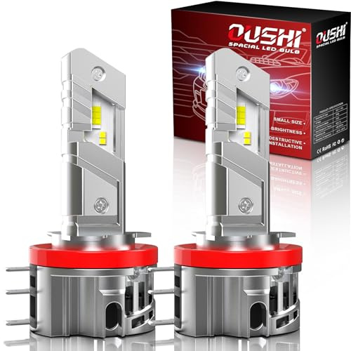 OUSHI Ampoules H15 LED 20000LM, 600% Super Brillant 6500K Blanc Xénon H15 LED Ampoule De Phare Haut Et Feu De Jour, Améliorée 1:1 Mini Taille pour Voiture et Moto (Pack de 2)
