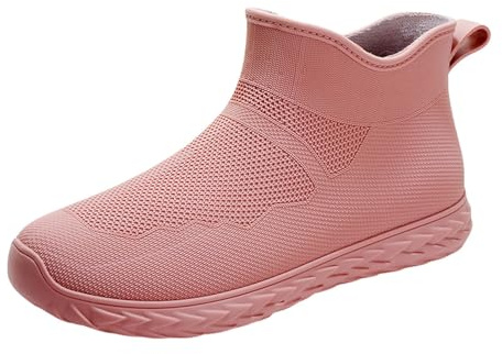 Bottes en caoutchouc pieds nus pour femme - Chaussures de pluie plates et antidérapantes - Bottes de pluie confortables - Bottes en caoutchouc - Bottines de jardin légères - Chaussures de travail