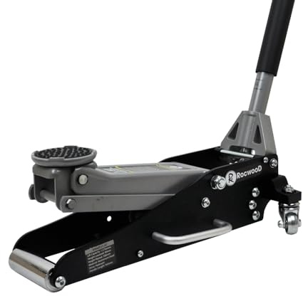 RocwooD Aluminium Trolley Jack 1.5 Ton Hydraulic Low Profile Lifting Range 90mm-358mm Quick Lift Car Van Mechanic Workshop Emergency 1.5T Tonne