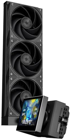 TR-Thermalright Stream Vision 360 Negro Líquido Enfriador CPU, Pantalla LCD IPS de 3,5 con resolución 680x480 - Magnético, cabezal frío con ventilador integrado, para AM5/AM4/LGA1851/1700