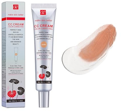MTUVKGT Crème CC à la Centella Asiatica, CC Cream légère Correctrice de Teint, BB Cream Unifiant Avec SPF 25, Color Correcting Liquid Foundation, Anti-cernes pour le Maquillage Féminin (02 Naturel)
