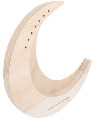 Homoyoyo Holz Harfe für Anfänger 7-saitige Leierharfe mit Mondförmigem Design und Tragbarer Selbstgemacht Oberfläche und Metall