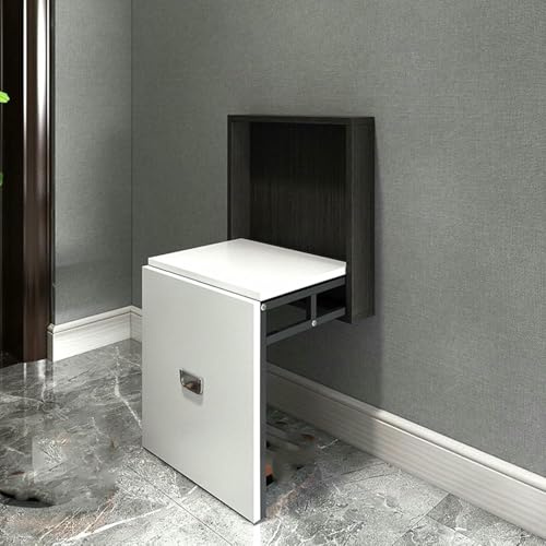 YYLMKMFC Taburete for Cambiar Zapatos Invisible montado en la Pared, Silla Plegable, Taburete for Colgar en la Pared, balcón, taburetes de Pared Ocultos Que ahorran Espacio(D,Without armrest)
