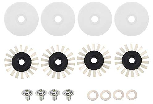 Juego de cepillos redondos para máquina de tejer, 16 piezas, piezas de repuesto para Silver Reed SK280, SK840, SK580, incluye cubierta para cepillo, arandela y tornillo, compatible