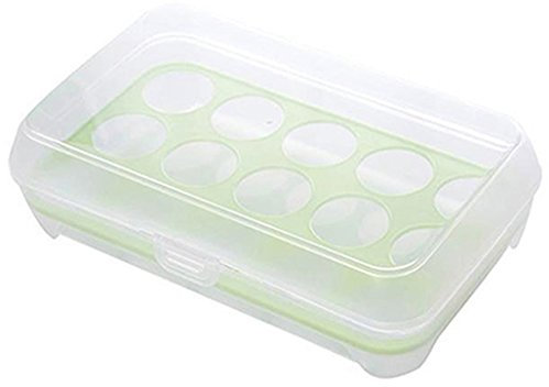 Boîte à œufs à 15 compartiments - Pour réfrigérateur et congélateur - Portable - Vert