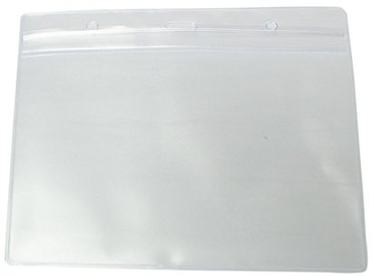50 Stück Vinyl A6 ID-Kunststoff-Badge Namensschild Halter von Lanyards Morgen | Landschaft Größe 16 cm x 13 cm – hält 14,8 x 10,5 cm | groß transparent PVC Pocket Beutel ID Sleeves Taschen
