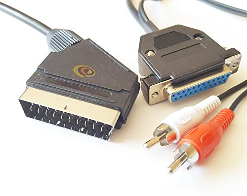 CoolNovelties Commodore Amiga RGB 2 Metre Scart Cable with Stereo Audio