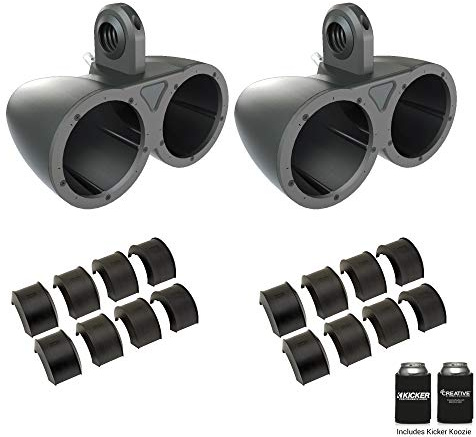 KICKER KMTED Dual 6.5 Empty Wake Tower/Roll Bar Enclosures with KMTAP Adapter Pack for UTVs