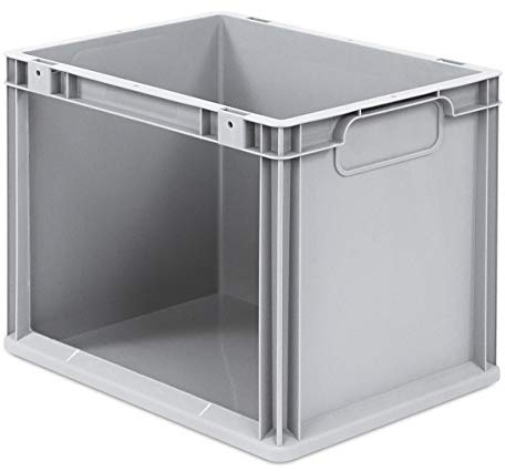 aidB Eurobox NextGen Store Seite offen, 400x300x320 mm, robuste Regalbox mit Entnahmeöffnung, stapelbare Kunststoffkiste, ideal für die Industrie