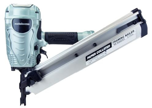 Metabo HPT Framing Nailer, Pro Preferred Brand of Pneumatic Nailers, 30 Degree Magazine, Accepts 2-Inch to 3-1/2-Inch Paper Collated Nails, Ideal for Framing, Truss Build Up, Wall Sheathing, NR90ADS1