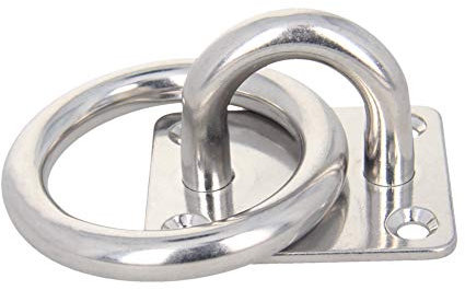 MroMax 304 Edelstahl M10 60 x 50 mm (L x B), quadratisches Sonnensegel mit Ring, 2 Stück