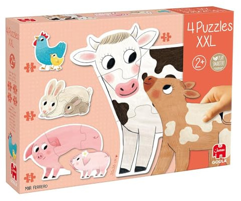 Goula Puzzle XXL - Mammor och spädbarn - 14 bitar - barnpussel stort format - från 2 år