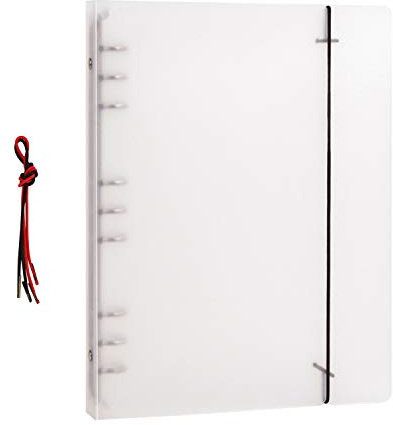 A4/A5/B5 Multifunktions Ordner Ringbuch Löcher transparent nachfüllbar Kunststoff Notizbuch Hülle Ringordner Notebook-Schutz Lose-Blatt-Ordner Gummibandverschluss Home Office und Schulbedarf