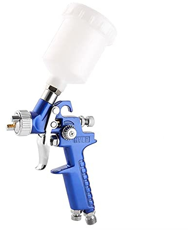 HVLP Pistola Rociadora,1.0mm Alimentación por Gravedad Pistola,con Taza de 125 ml de Boquilla Ajustable Conector,para Automoción, Pared, Rociado de Muebles