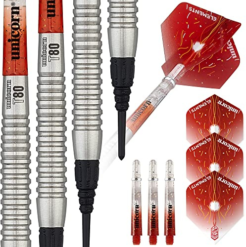 Unicorn Jeu de fléchettes Professionnelles à Pointe Souple Core Striker Series Style 5 80% tungstène Naturel 23 g