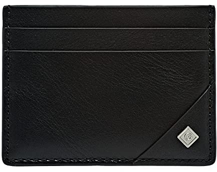 GANT Herren Kartenetui aus Leder, Schwarz, One Size