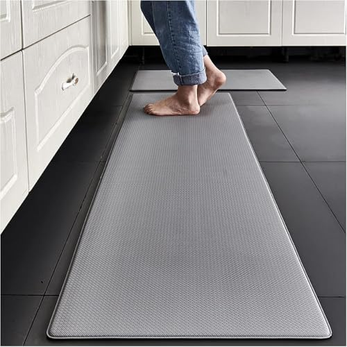 DECORN Cushioned Anti-Fatigue Mat, Non-Skid Waterproof Wipeable Thickened Comfort Standing Foam Mat - For Kitchen, Floor, Home, Office (grey, 45cm×120cm)